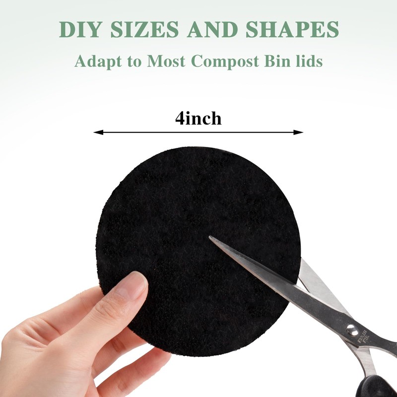 Vipush Charcoal Filters for Kitchen Compost Bin - 12 Pack