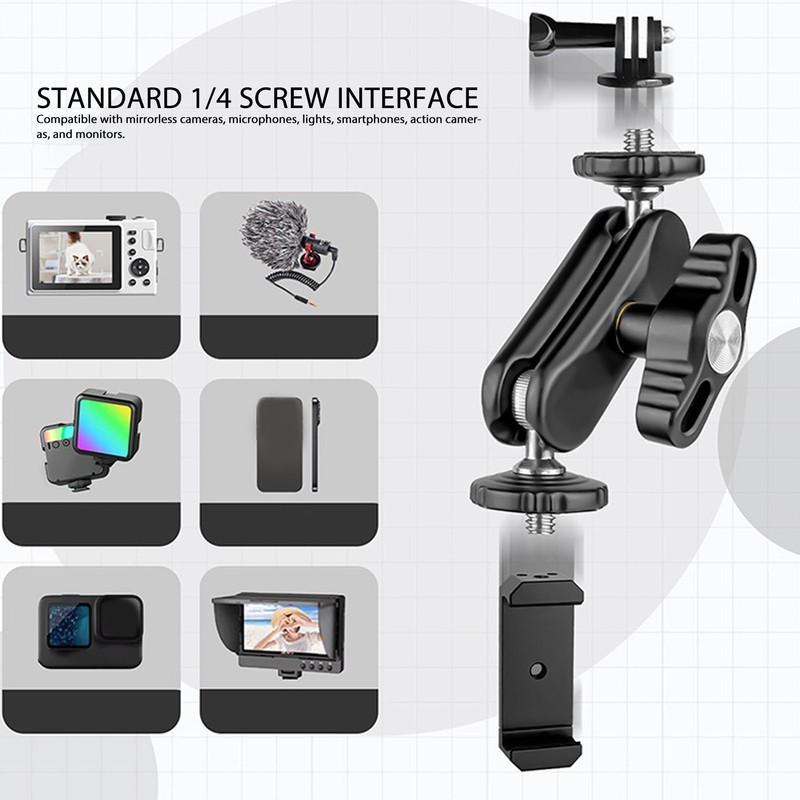 Mini Articulating Arm with Dual Ball Head 1/4in Screw Hole