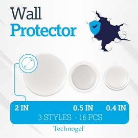 Technogel Protector, Transparent Peel-and-Stick Surface Protectors, High- Durable, Shock Absorbing, Reusable, Noise Damping, Door Bumpers (Multi-Pack)