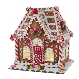 Kurt S. Adler 13-Inch Battery-Operated Gingerbread House with LED Light and Timer
