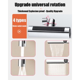 Kitchen Faucet 4 Ways of Water Discharge,360°Rotate Faucet Attachment for Kitchen Sink,Splash-Proof Kitchen Faucet Head Replacement,for Sink Faucet Extender Dollar
