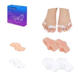 Keroius 4 Pairs Bunion Corrector Hallux Valgus Separator Straightener Double Ring Silicone Toe Separator Big Toe Spacer Gel Bunion Protector Splitter Foot Care Suitable for Bunion and Overlap Toe