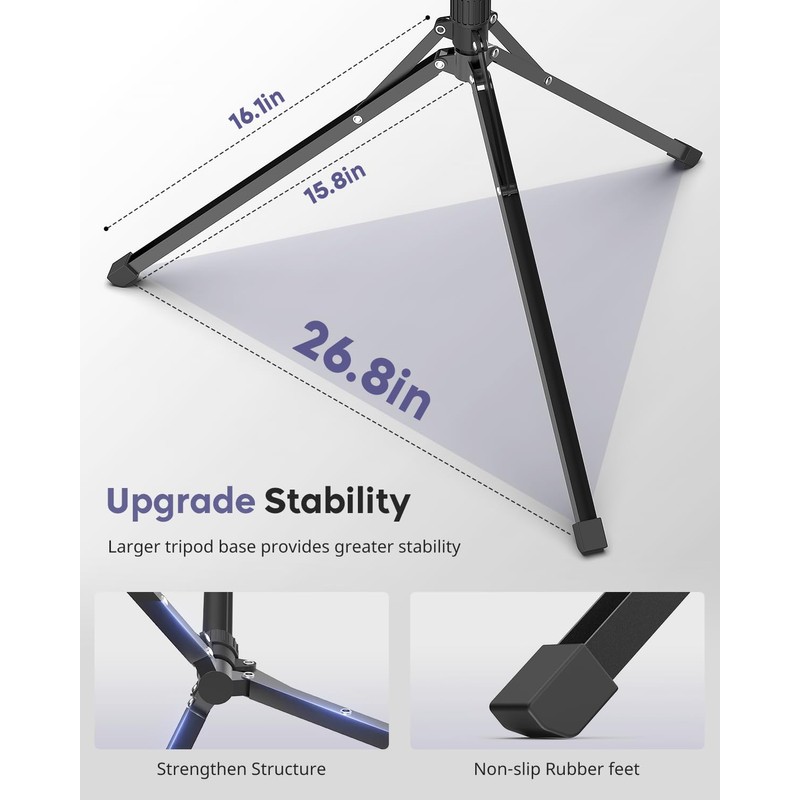 Aureday Phone Tripod, 92" Cell Phone Stand with 15" Gooseneck,