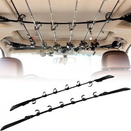 Fu-de-mo Rod Holder for Cars, Holds 6 Fishing Rods, Ceiling Mount Type, Fishing Tools, Rod Rest, Easy Installation, Rod Carrier, Space Saving, Efficient Use of Car Space