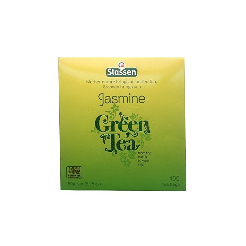 Stassen Pure Jasmine Green Tea, 100 Tea Bags (Pack of
