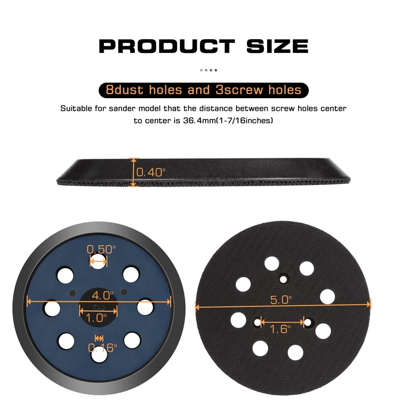 EAGLEGGO 4 Pack 5 inch 8 Hole Sander Hook and