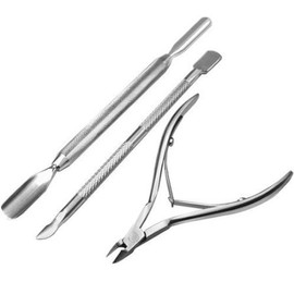 Restly(TM) Stainless Steel Cuticle Nipper Cutter Nail Art Clipper set (cuticle clipper + cuticle pusher)