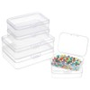 BENECREAT 12 Pack 3 Mixed Sizes Rectangular Clear Plastic Bead