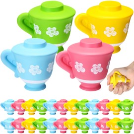 Wettarn 24 Pcs Tea Pot Foam Fidget Toys Party Favors Cute Tea Pot Foam Squeeze Stress Ball Bulk for Birthday Baby Shower Prizes Gift