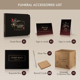 molekaus Cardinals Funeral Guest Book for Memorial Service Set