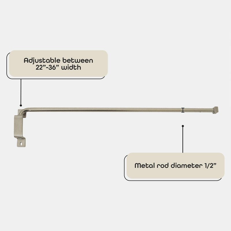 Innovative Brent Swing Arm Window Curtain Rod, Nickel - 1/2"