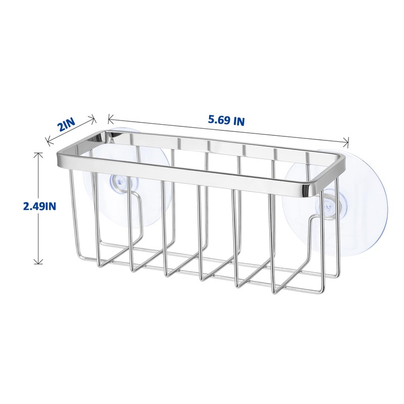 SHFKS Chrome Sink Caddy - Sponge Holder for Dish, Kitchen
