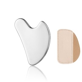Gua Sha Tool, Stainless Steel Guasha Scraping Board, Massage Tool, Face Massager with for Relieve Wrinkle Eye Puffiness, Body Muscle Relaxing, Improve Eye Puffiness, Skin Neck Care