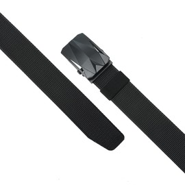TEAMMAO Men's Tactical Belt Military Belt Fabric Belt Nylon Canvas Belt Men's Large Waist 110 cm - 200 cm Automatic Buckle Work Belt Width 3.8 cm Tactical Belt, black