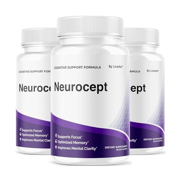 (3 Pack) Neurocept Brain Supplement Capsules - Official Neuro cept