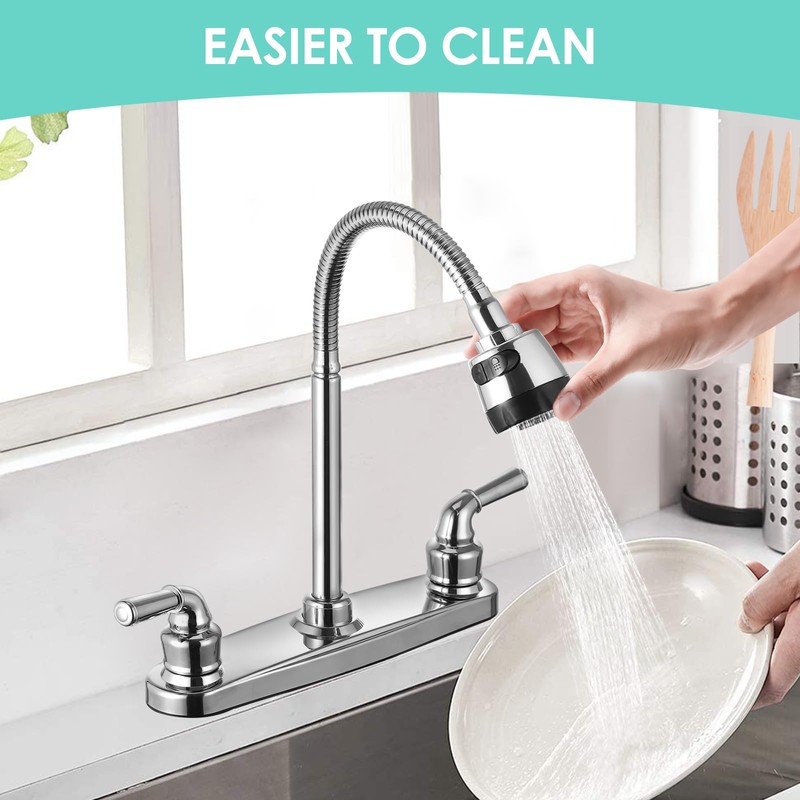 RV Kitchen Faucet Non-Metallic, Flexible Spout for Campers, Motorhomes, Travel