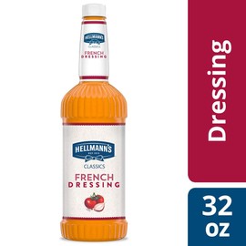 Hellmann's Classics French Salad Dressing Salad Bar Bottles Gluten Free, No Artificial Flavors or High Fructose Corn Syrup, Colors from Natural Sources, 32 oz, Pack of 6