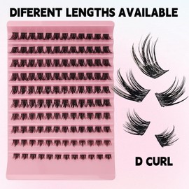 Cluster Lashes, 120PCS Fluffy Individual Eyelashes, D Curl 8-16mm Lash Extensions, DIY Natural Look Eyelash Clusters, Reusable Lightweight Comfortable for All-Day Wear, Beginner-Friendly, Everyday Use