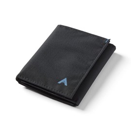 Allett Trifold Wallet, Jet Black | Nylon, RFID Blocking | Slim, Minimalist & Water Resistant | Holds 2-12 Cards, Flat Bills, Receipts & Coins | for Men & Women