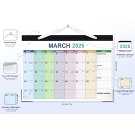 ANYZONE Desk Calendar 2026-2027, 18 Months Calendar from Jan. 2026 to Jun. 2027, 17" x 12" Large Desktop/Wall Monthly Calendar with Corner Protectors, Ample Space ＆ Target for Home, School, Office