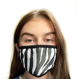 Komonee Adults Face Mask Washable Reusable Trendy Dustproof Zebra Animal Print Cloth Mouth Cover Covering For Boys Girls Outdoors Indoors Childrens School Protection