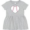inktastic Heart Shaped Baseball Infant Dress 18 Months Heather Grey