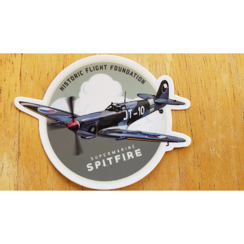 Spitfire Sticker WWII Plane Decal. Vintage Aircraft