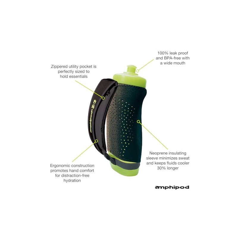 Amphipod Hydraform Handheld Thermal-Lite Water Bottle, BPA-Free, Insulated Sleeve, Storage