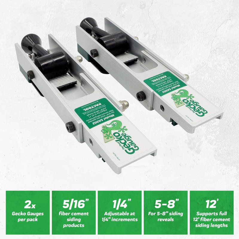 PacTool SA902 Aluminum Gecko Gauge Hardi Board Siding Gauges BRAND