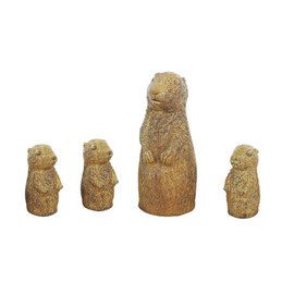 Solid Rock Stoneworks Prairie Dog Family Concrete Statue, 4 Pieces, Autumn Wheat Color