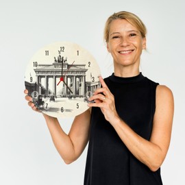 speecheese Berlin Souvenir Brandenburg Gate Wall Clock Landmark Berlin Historical Photography from the Turn of the Century 1900 Image of the Old Brandenburg Gate