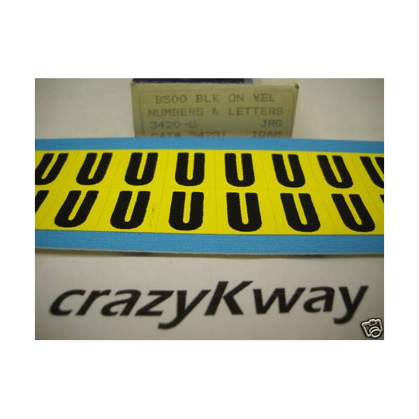 BRADY 34231 "U" BRADYMARKER LABELS (BOX OF 25) NIB!!!