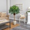Nearly Natural 63in. Robellini Palm Artificial Tree in Sandstone Planter