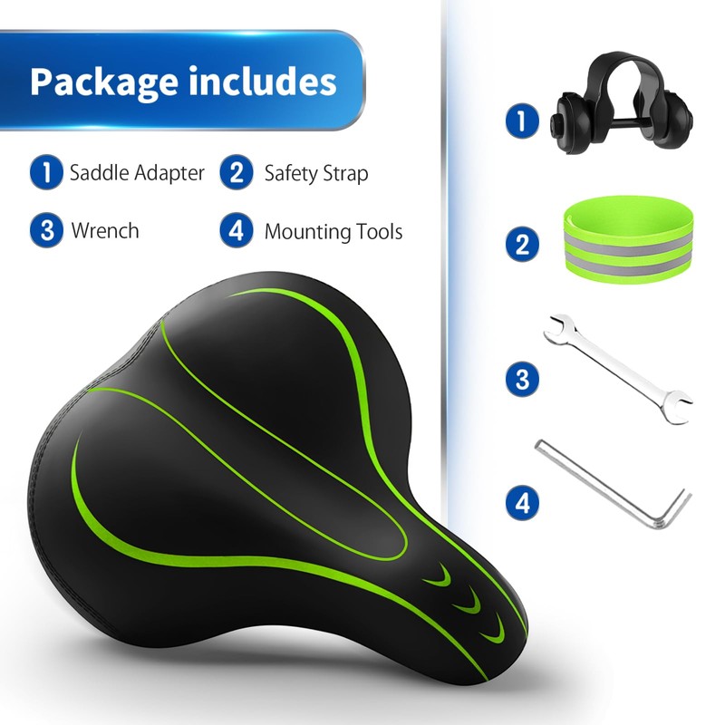 Xmifer Oversized Bike Seat, Comfortable Bike Seat - Universal Replacement