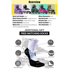 PAPAISON Adjustable Inline Skates for Kids and Adults with Full Light Up Wheels, Outdoor Roller Skates for Girls and Boys, Men and Women