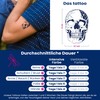 Tattwo.me 2 Week Waterproof Temporary Plant Tattoos - Skull -
