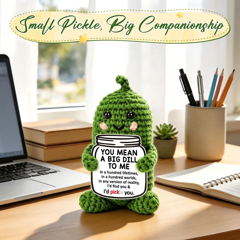 Positive Crochet Pickle Birthday Gifts for Men Women Best Friends