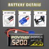 POVWAY 3S Lipo Battery 5200mAh 11.1V Rc Battery Hard Case