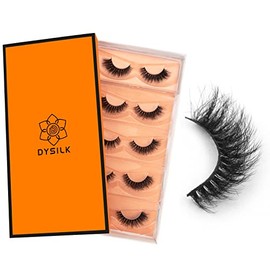 DYSILK 5 Pairs 6D Lashes Faux Mink Eyelashes Cat Eye Fluffy Natural Look False Eyelashes Long Lashes Pack Mink Lashes Soft Reusable Eye Lashes |Cat-Eye 8-15mm
