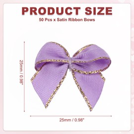PATIKIL 50 Pcs Solid Ribbon Bows 1 Inch Small Twist Tie Bows Craft Bows for DIY Gift Wrapping Wedding Birthday Valentine's Day Mother's Day, Light Purple