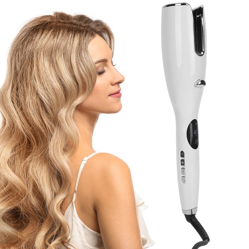 Automatic Hair Curling Iron AntiScald Portable LCD Hair Curling Wand