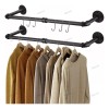 Banna Set de 2 Barras Ropa Industrial de Pared con