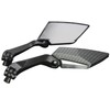 MotorToGo 1Pair Black Carbon Mini Motorcycle Mirrors Compatible for 2014