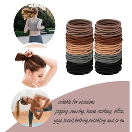 Elastic Hair Ties for Women Girls 120PCS Heavy Duty No Damage Ponytail Holders Athletic Hair Ties Hair Bands Solid Color Ruber Bands for Thin Thick Hair