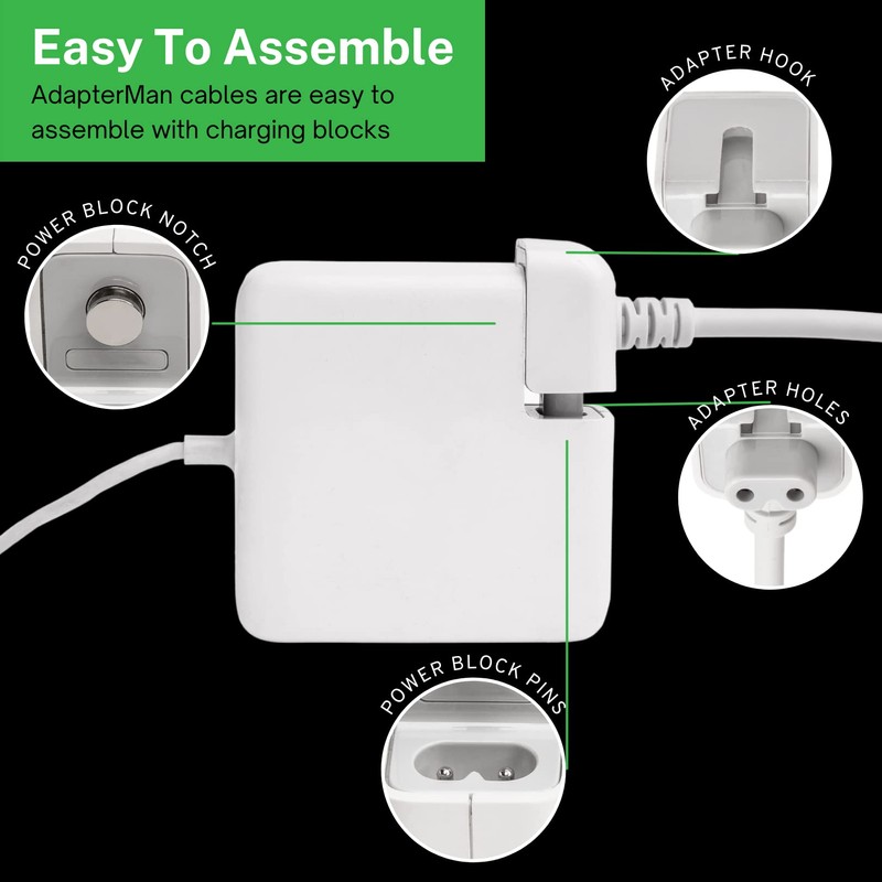 UK Power Adapter Extension Cable 1.8m/6ft for MacBook Apple Chargers,