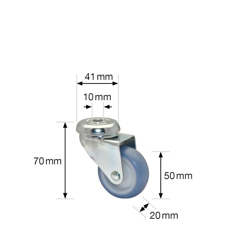 Wagner 23155001 Soft Swivel Castor with Back Hole Eco Diameter