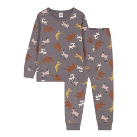 Petit Bateau Unisex Children's Pyjamas, Grey Bongris / Multicoloured