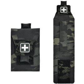 Mini IFAK Micro Trauma Pouch | Compact Empty EDC First Aid Organizer with Tactical MOLLE Clip | Portable Stop Bleeding Supplies Pouch for Medic Gear & Survival Kits(MCBK)