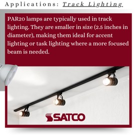 Satco S11496 7 Watt Econo LED PAR20; 5000K; 35 Degree Beam Angle; Medium Base; 120-277 Volt; Silver Finish (2 Pack)