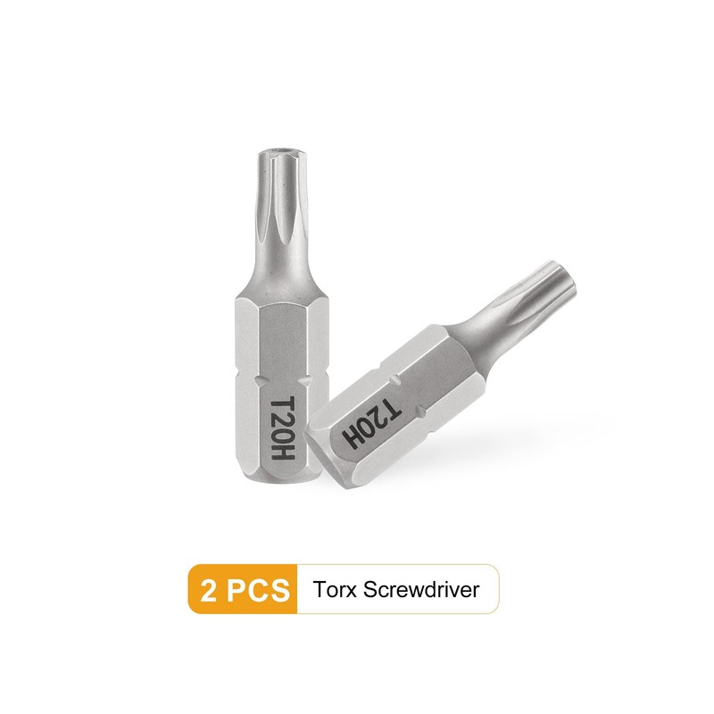 HARFINGTON 2pcs T20H Torx Screwdriver Bit 1/4" Hex Shank 25mm/1"